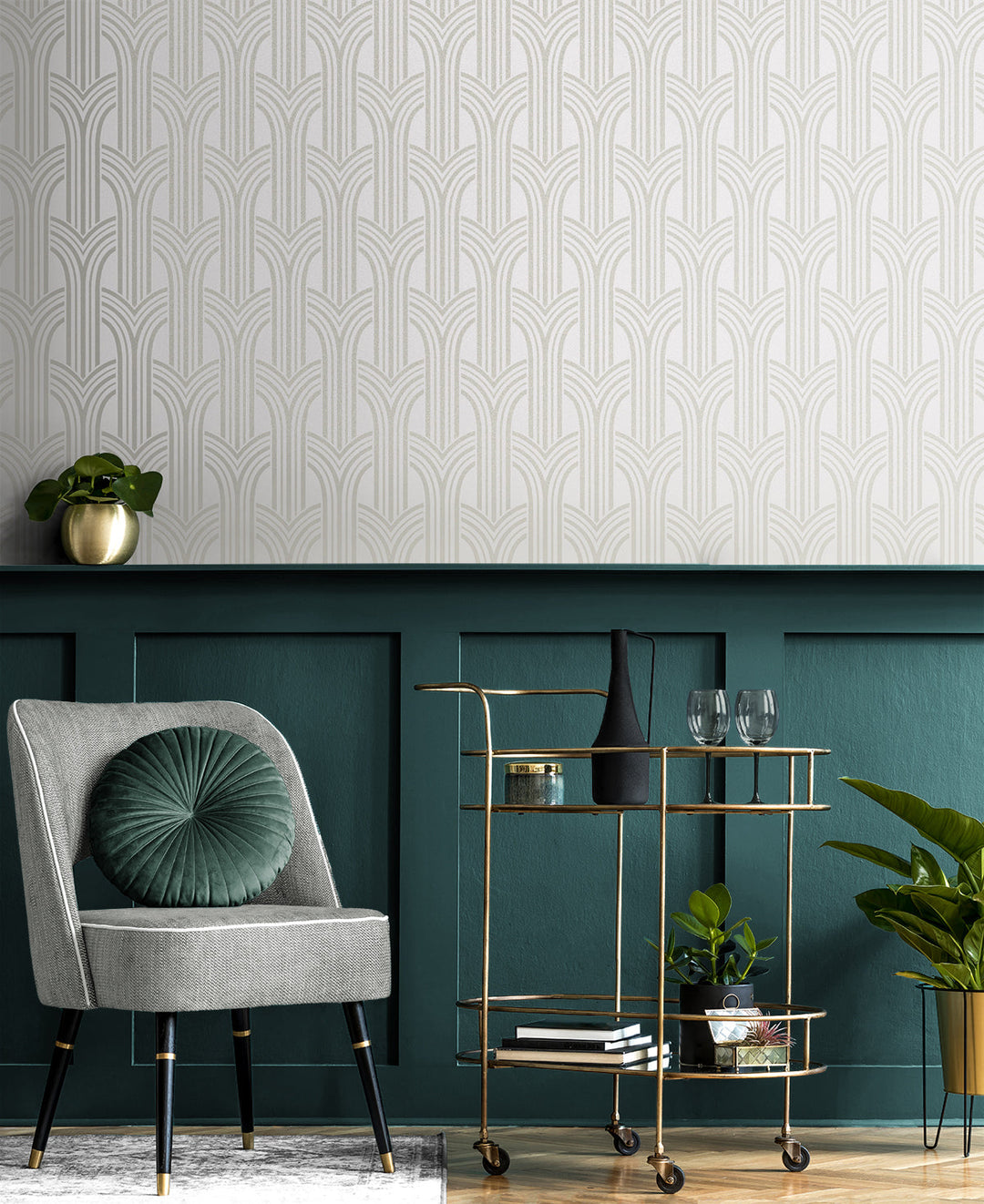 Déco Arches Pearlescent BD50400 by Seabrook Designs Designer Wallpaper