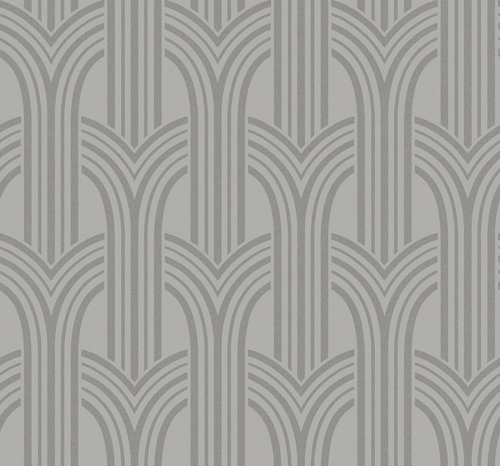 Déco Arches Nickel BD50410 by Seabrook Designs Designer Wallpaper