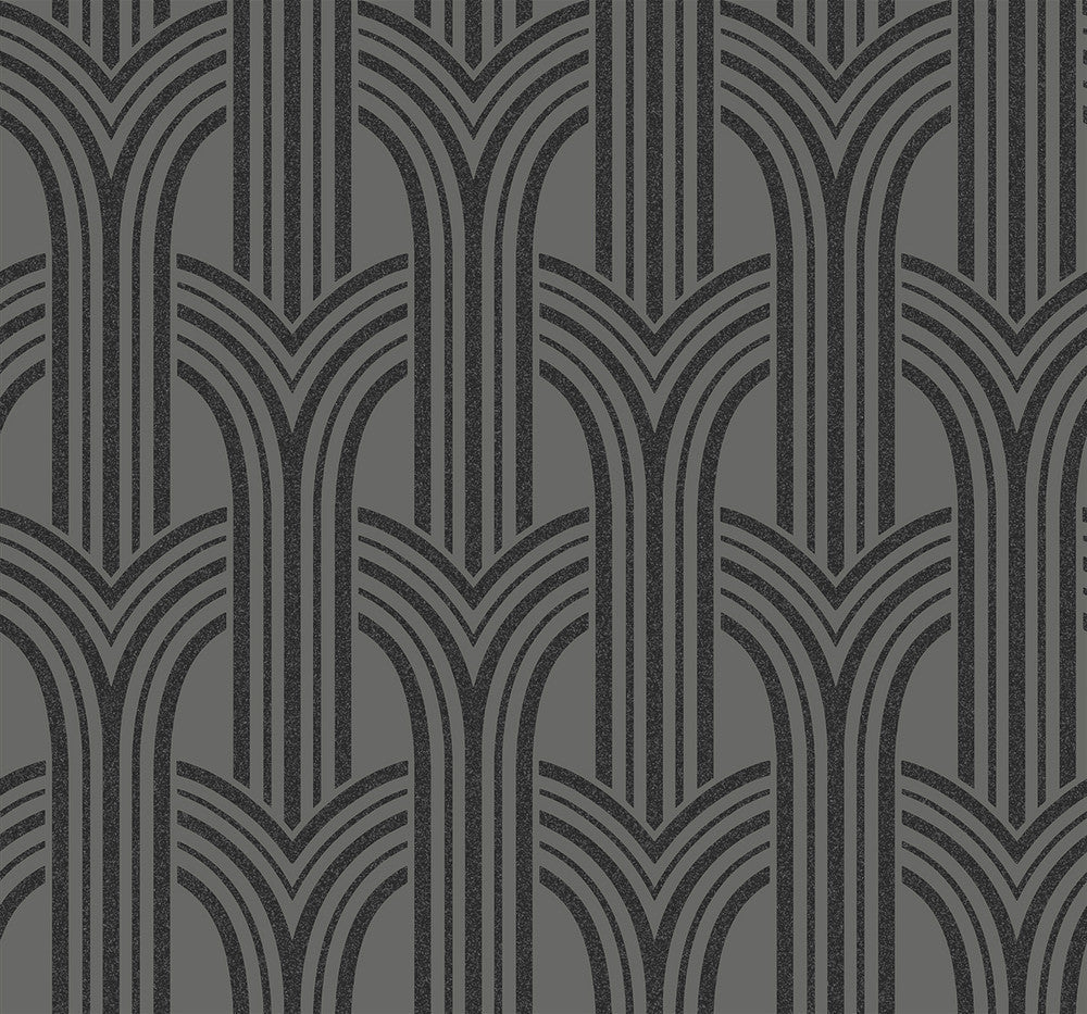 Déco Arches Pewter & Galaxy BD50420 by Seabrook Designs Designer Wallpaper