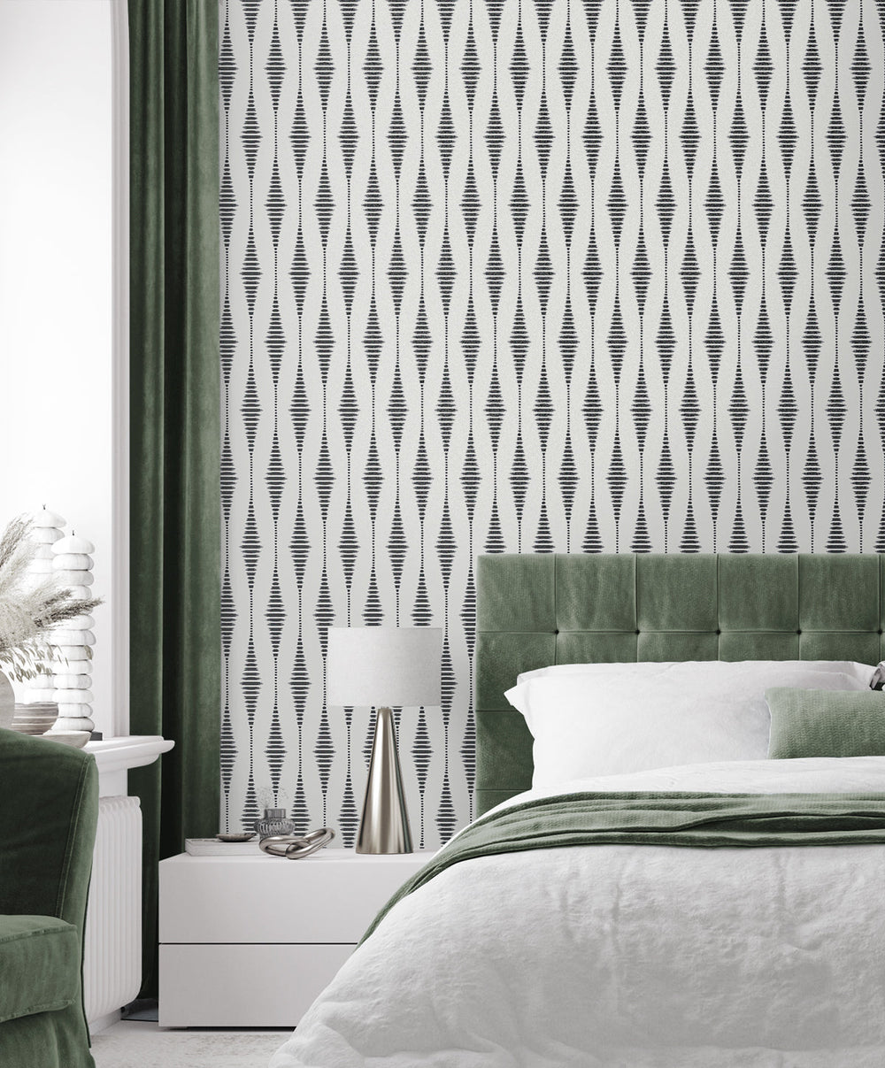 Diamond Stripe Nickel & Galaxy BD50605 by Seabrook Designs Designer Wallpaper