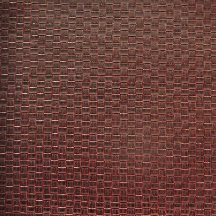 Basketry # 724 Black Cherry by Maxwell Designer Fabric Easy Rider Viii FACE: 100% PVC KOREA V-0.75" H-0.75" 54" - Swanky Fabrics -