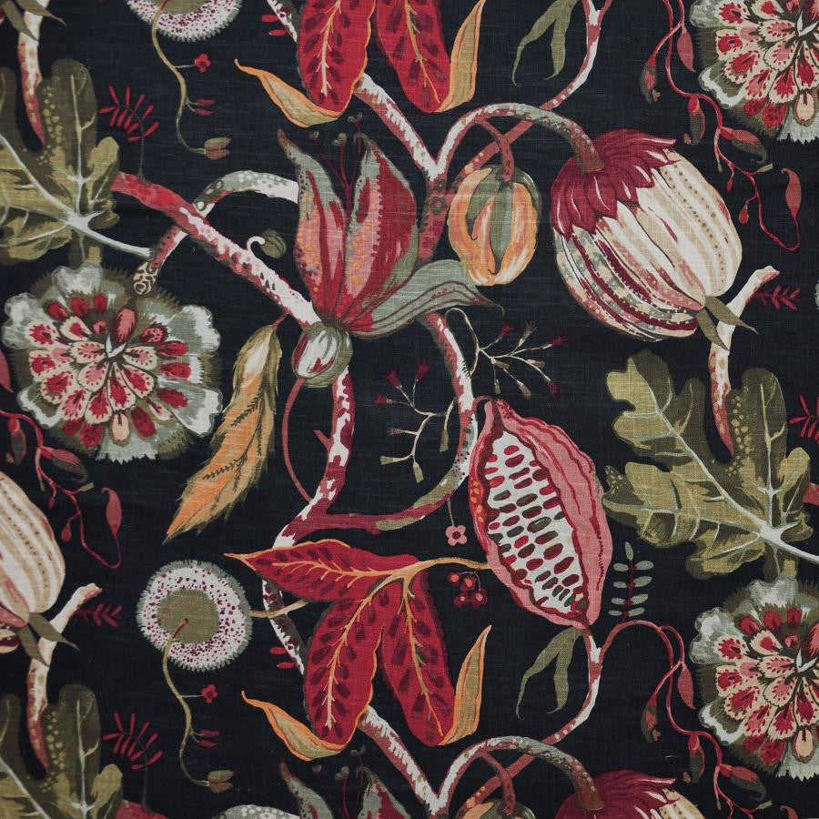 Beauregard # 301 Midnight by Maxwell Designer Fabric Color Theory-Vol.Vii Jungle Room 55% LINEN 45% VISCOSE INDIA V-25.20" H-27" 53" - Swanky Fabrics -