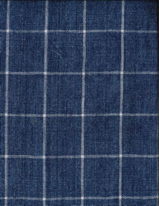 Bendel Indigo 424 by Norbar Designer Fabric LINCHEX 100% LINEN INDIA 2"V 2"H 54" - Swanky Fabrics -