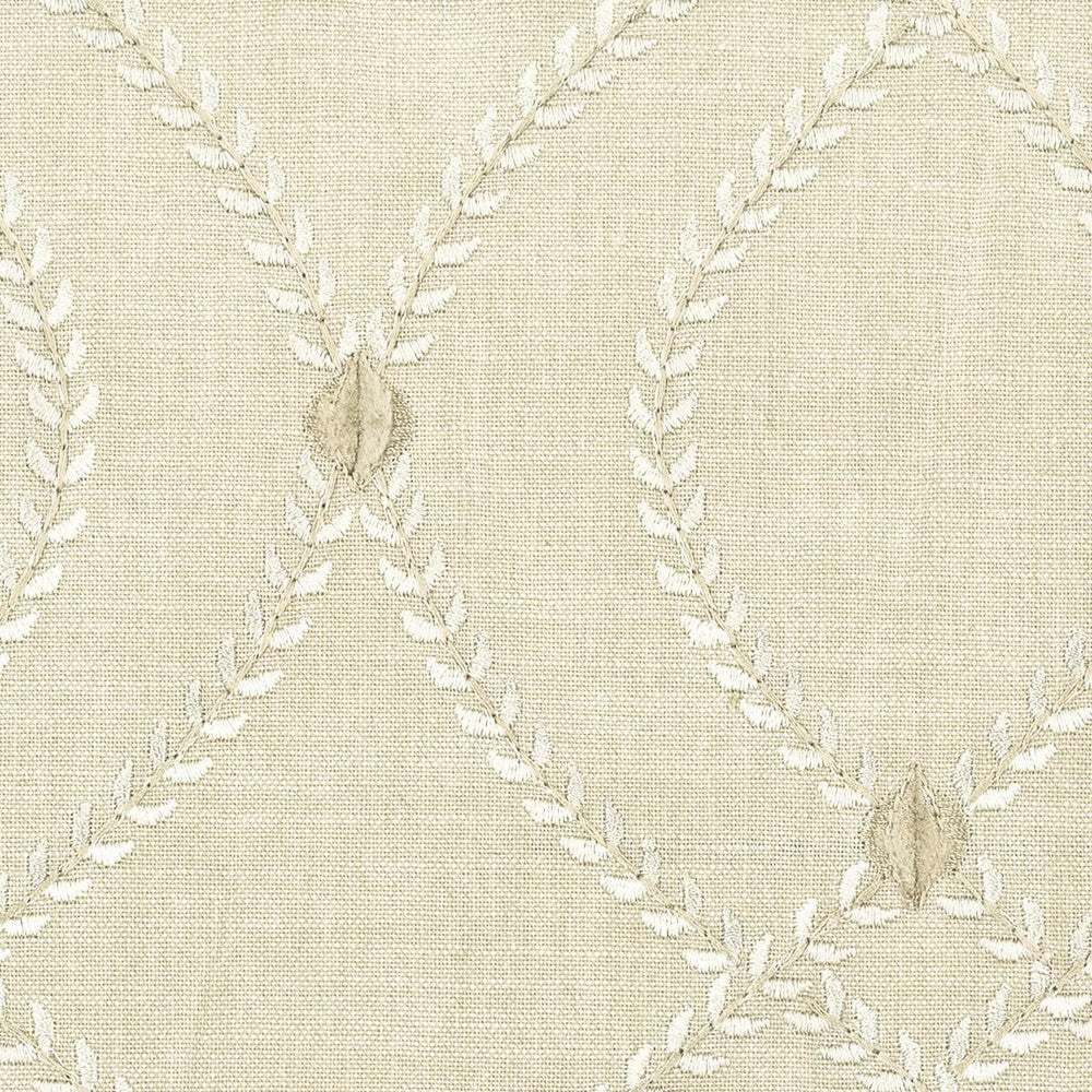 Beside 2 Toast by Stout Designer Fabric Color My Window Natural/Toast 72% Cotton 28% Polyester Rayon Embroidery INDIA FLAME RETARDANT-U.F.A.C. CLASS 1 (OR A) FLAME RETARDANT-N.F.P.A. 260A CLASS 1 WYZENBEEK 30 000 DOUBLE RUB WEAR TEST (HEAVY DUTY) Horizontal: 6.75 and Vertical: 6.25 53 in - Swanky Fabrics -