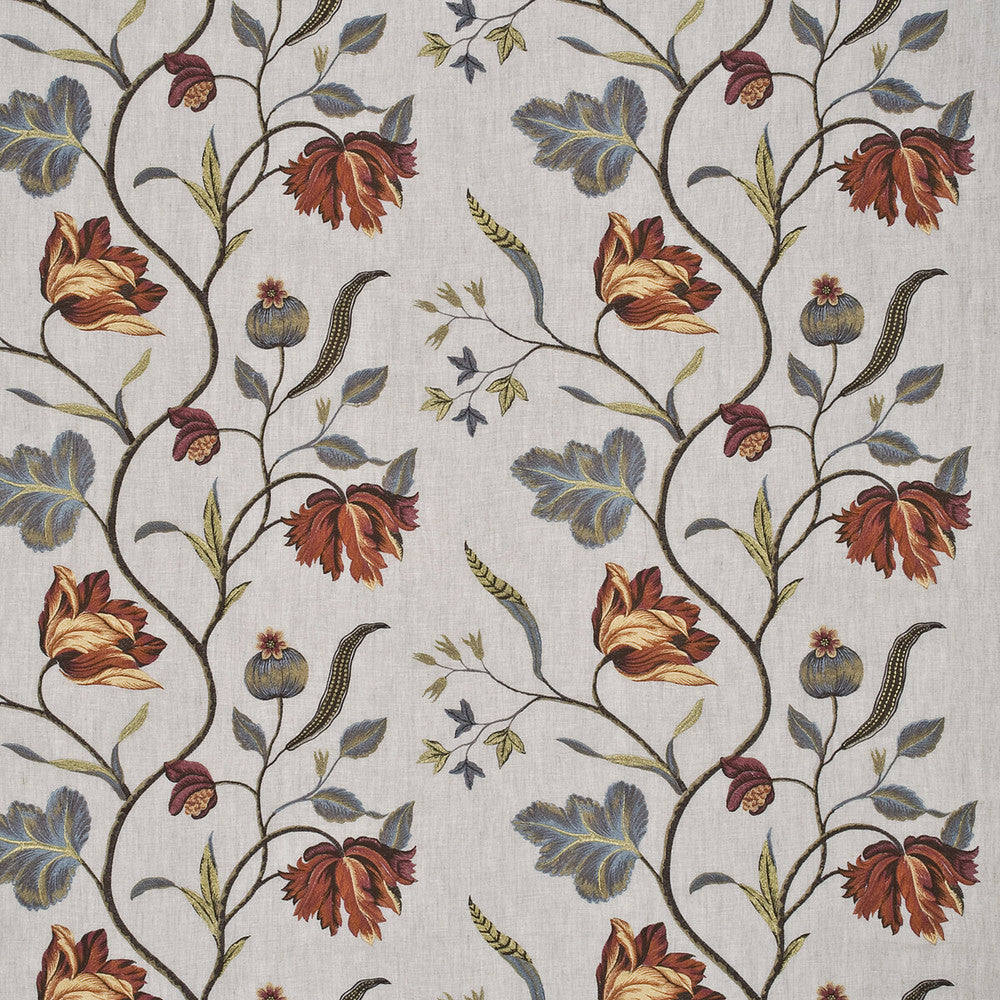 Tulip Tree Linen Pimento by G P & J Baker Designer Fabric OLEANDER COLLECTION LINEN - 62%;VISCOSE - 38% India Horizontal: 24.428 and Vertical: 14.972 49.25 - Swanky Fabrics -