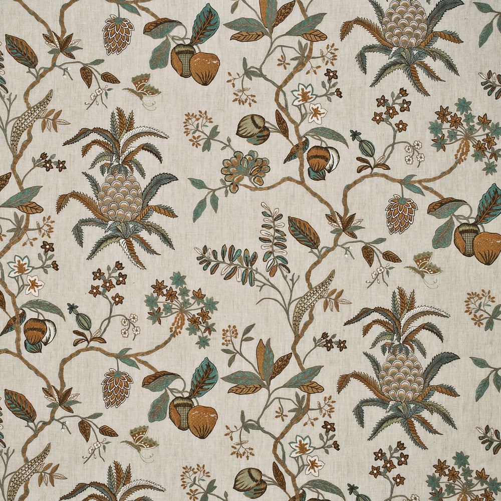 Exotic Pineapple Linen Sage/Dove by G P & J Baker Designer Fabric OLEANDER COLLECTION LINEN - 54%;VISCOSE - 46% India Horizontal: 51.22 and Vertical: 29.944 51.22 - Swanky Fabrics -