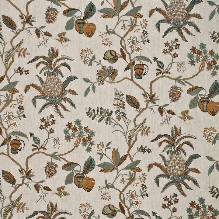Exotic Pineapple Linen Sage/Dove by G P & J Baker Designer Fabric OLEANDER COLLECTION LINEN - 54%;VISCOSE - 46% India Horizontal: 51.22 and Vertical: 29.944 51.22 - Swanky Fabrics -