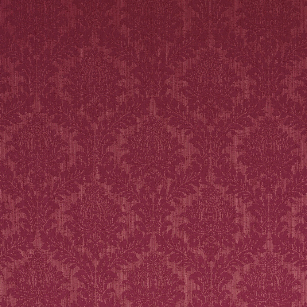 Lydford Damask Ruby by G P & J Baker Designer Fabric SIMPLY DAMASK COTTON - 100% Italy MEDIUM Horizontal: 13.79 and Vertical: 16.154 53.978 - Swanky Fabrics -