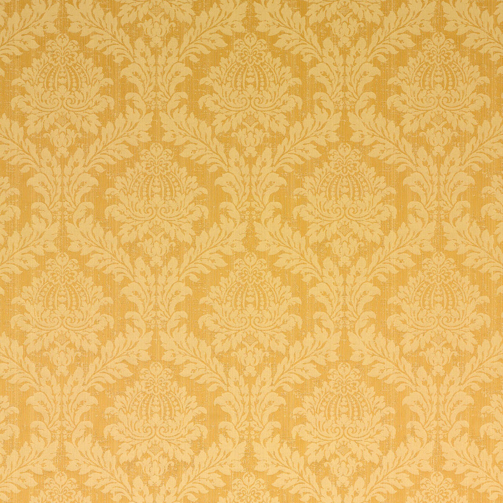 Lydford Damask Gilt by G P & J Baker Designer Fabric SIMPLY DAMASK COTTON - 100% Italy Horizontal: 13.79 and Vertical: 16.154 53.978 - Swanky Fabrics -