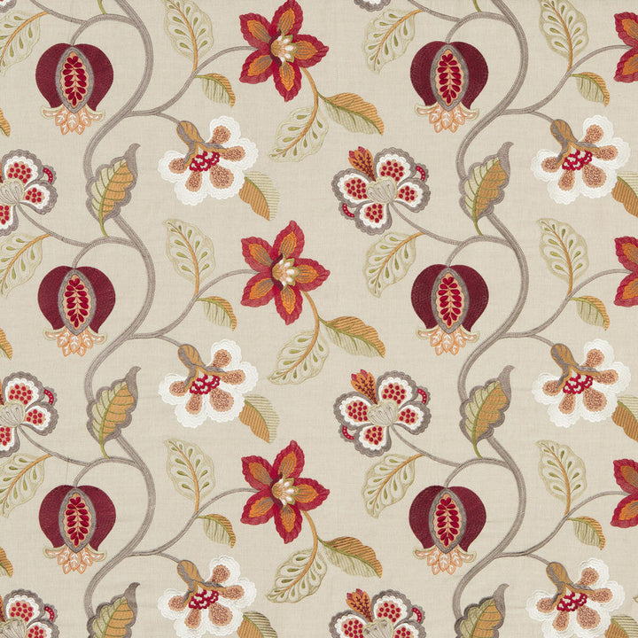 Elvaston Red/Ivory by G P & J Baker Designer Fabric LANGDALE LINEN - 35%;VISCOSE - 35%;COTTON - 30% India Horizontal: 25.216 and Vertical: 14.972 50.432 - Swanky Fabrics -