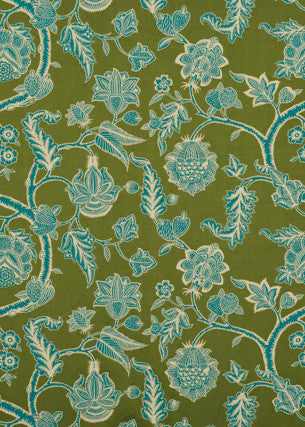 Kelway Moss/Teal by G P & J Baker Designer Fabric COSMOPOLITAN LINEN - 55%;SILK - 23%;POLYESTER - 22% India - Horizontal: 26.989 and Vertical: 18.124 53.978 - Swanky Fabrics -