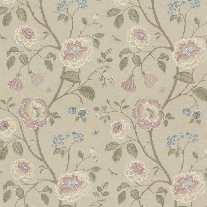 Lillington Blush by G P & J Baker Designer Fabric KESWICK EMBROIDERIES LINEN - 40%;COTTON - 30%;VISCOSE - 30% India Horizontal: 25.216 and Vertical: 29.944 50.432 - Swanky Fabrics -