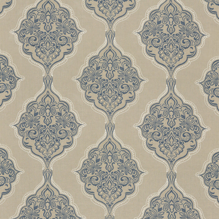 Montacute Indigo by G P & J Baker Designer Fabric KESWICK EMBROIDERIES LINEN - 74%;POLYESTER - 20%;RAYON - 6% India - Horizontal: 26.004 and Vertical: 19.7 52.008 - Swanky Fabrics -