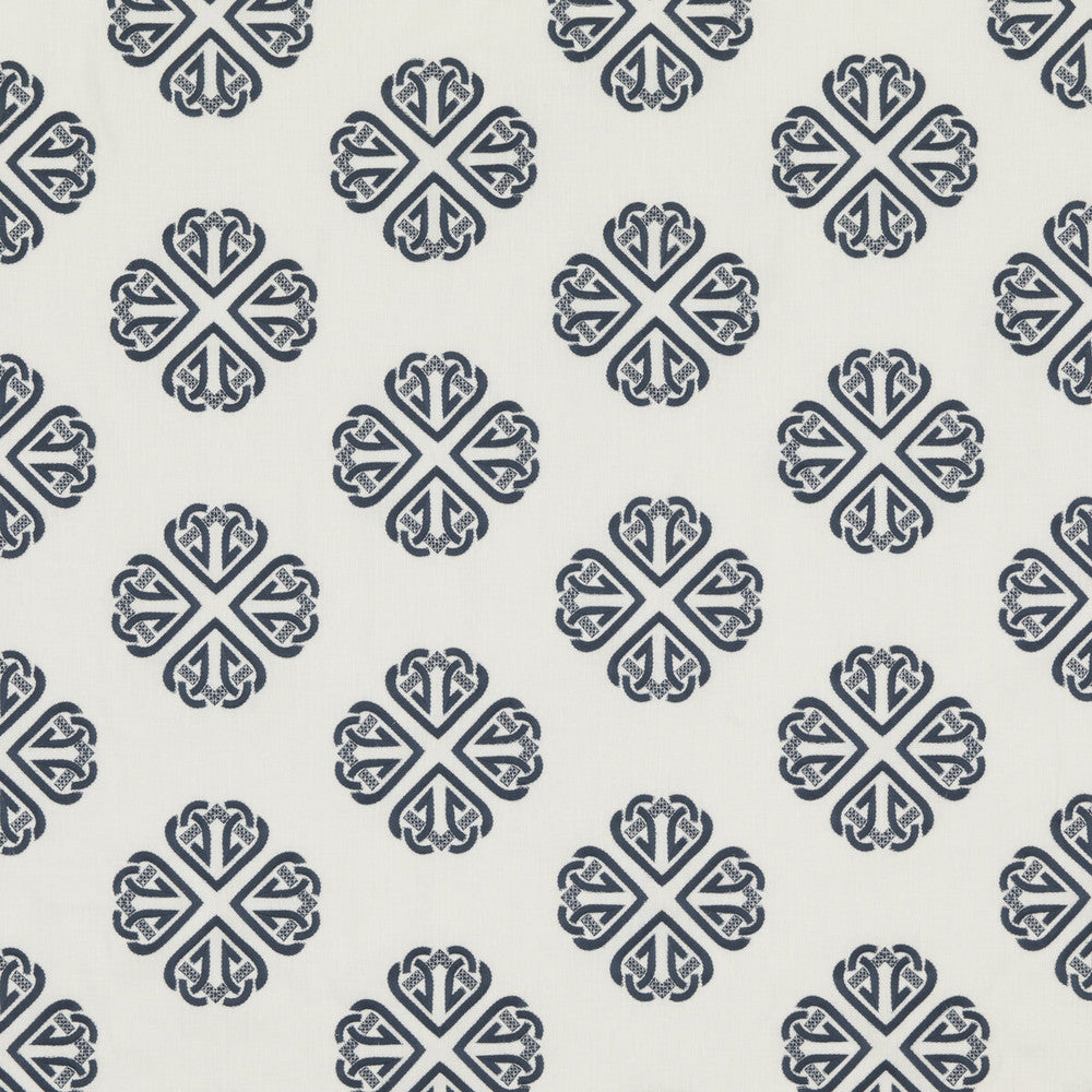 Kersloe Indigo by G P & J Baker Designer Fabric KESWICK EMBROIDERIES LINEN - 57%;POLYESTER - 38%;RAYON - 5% India Horizontal: 17.73 and Vertical: 11.82 53.19 - Swanky Fabrics -