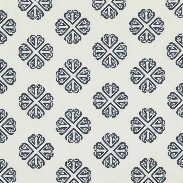 Kersloe Indigo by G P & J Baker Designer Fabric KESWICK EMBROIDERIES LINEN - 57%;POLYESTER - 38%;RAYON - 5% India Horizontal: 17.73 and Vertical: 11.82 53.19 - Swanky Fabrics -