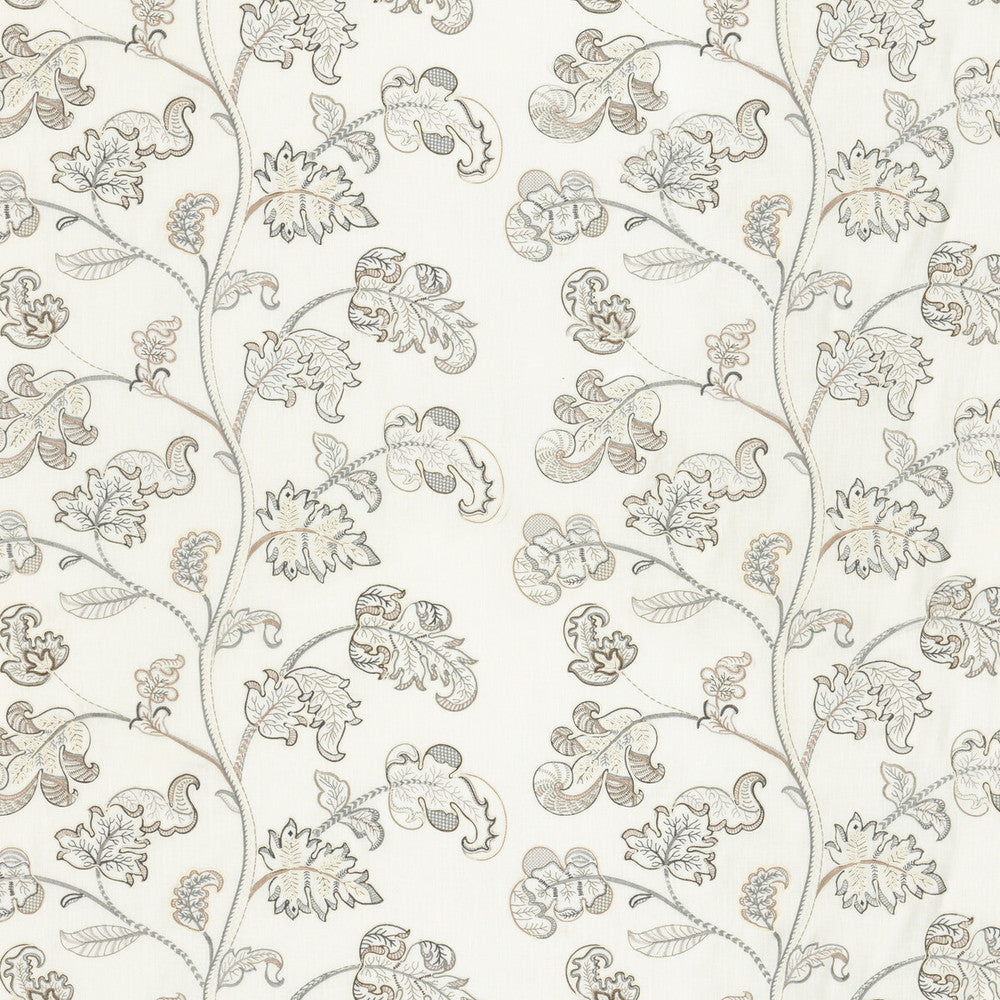 Alderwood Ivory/Stone by G P & J Baker Designer Fabric KESWICK EMBROIDERIES LINEN - 65%;RAYON - 35% India - Horizontal: 26.004 and Vertical: 15.76 52.008 - Swanky Fabrics -