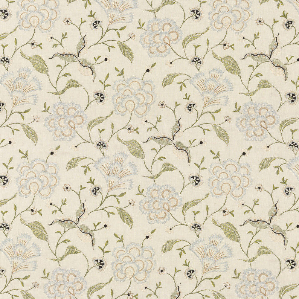 Lamorna Embroidery Linen by G P & J Baker Designer Fabric ARTISAN II LINEN - 65%;VISCOSE - 35% India Horizontal: 26.792 and Vertical: 22.852 53.584 - Swanky Fabrics -