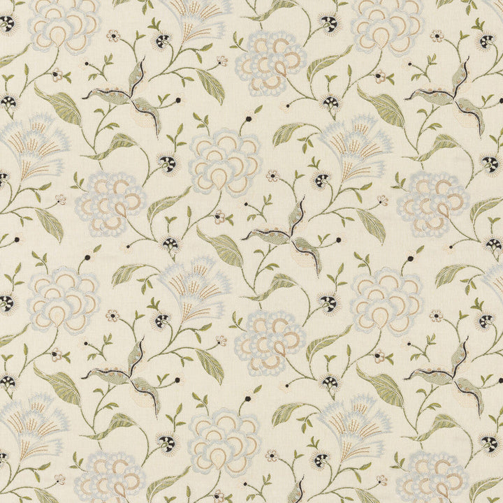 Lamorna Embroidery Linen by G P & J Baker Designer Fabric ARTISAN II LINEN - 65%;VISCOSE - 35% India Horizontal: 26.792 and Vertical: 22.852 53.584 - Swanky Fabrics -