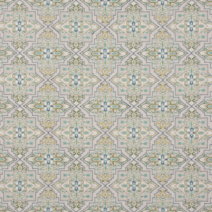 Benaki Aqua by G P & J Baker Designer Fabric CASPIAN LINEN - 60%;POLYESTER - 24%;VISCOSE - 16% India Horizontal: 12.411 and Vertical: 7.486 49.644 - Swanky Fabrics -