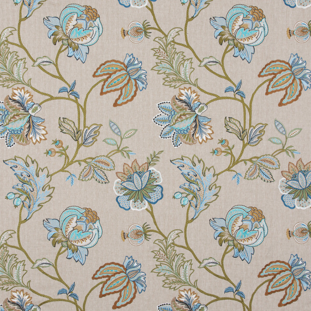 Agra Teal by G P & J Baker Fabric G P & J Baker Fabric Agra TealFabric CASPIAN VISCOSE - 60%;LINEN - 26%;RAYON - 14% India </p><p>Repeat: H: 25.216, V: 30.338 50.432 - Fabric Carolina -