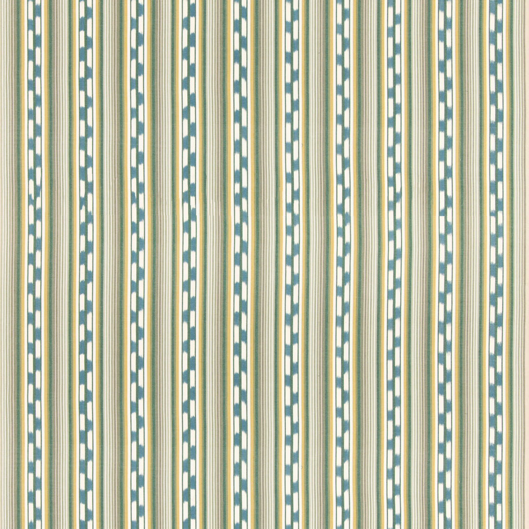 G P & J Baker Fabric Halki Stripe - Emerald/Blue