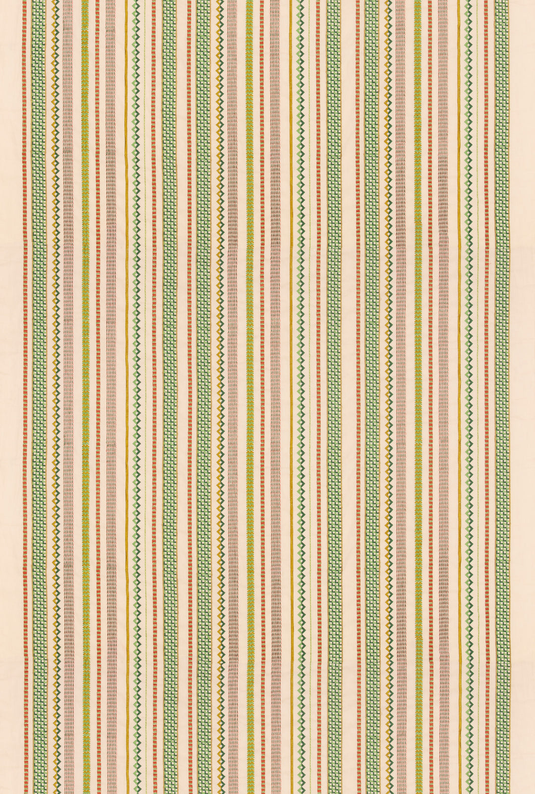 G P & J Baker Fabric Tudor Stripe - Red/Green