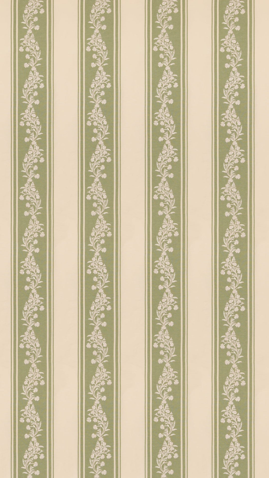 G P & J Baker Fabric Aldbury Stripe - Green