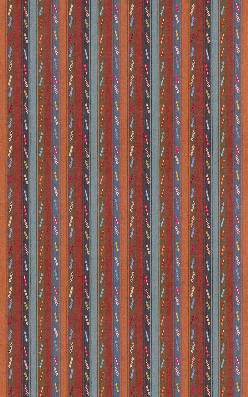 G P & J Baker Fabric Tip Toe - Indigo/Chocolate