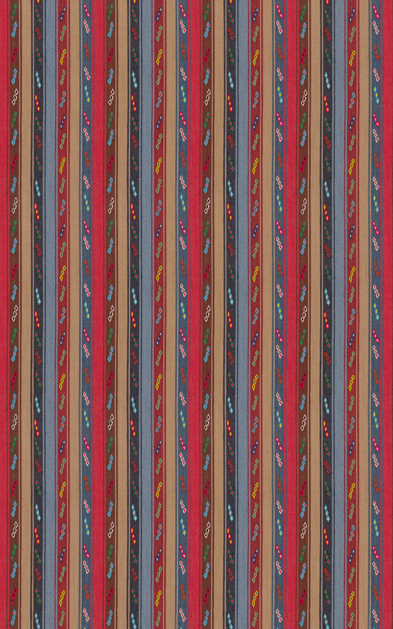 G P & J Baker Fabric Tip Toe - Crimson/Blue
