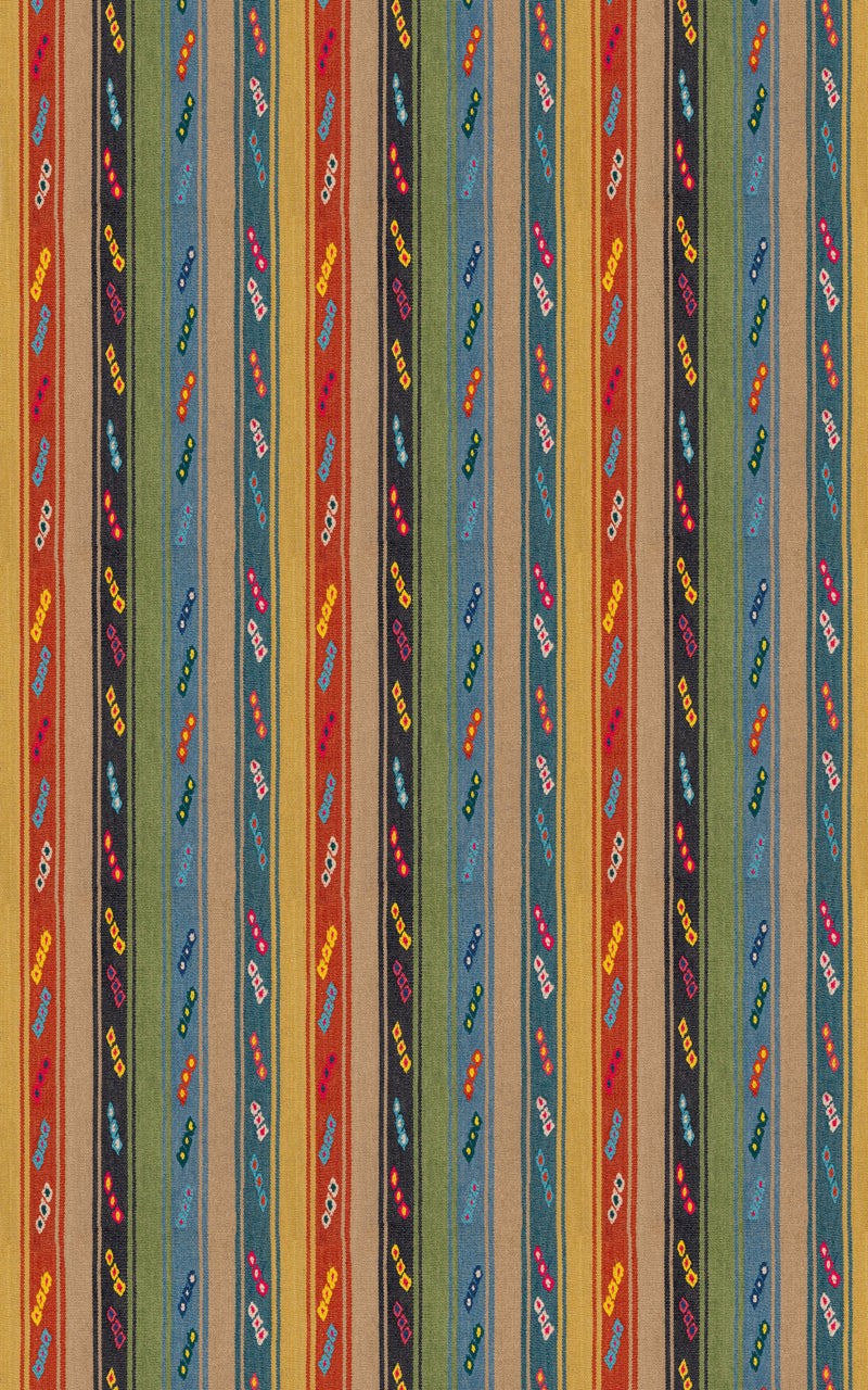 G P & J Baker Fabric Tip Toe - Teal/Spice