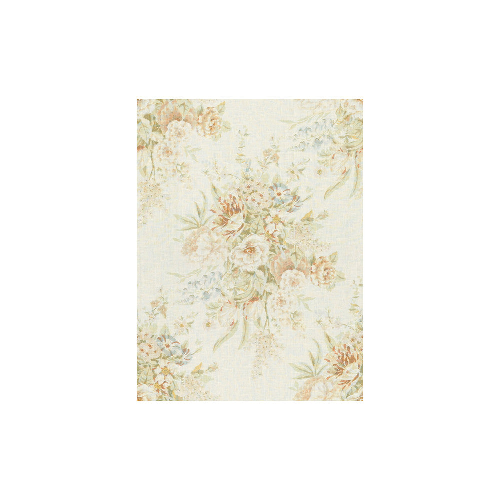 Sherbourne Ii Peach/Aqua by Lee Jofa Designer Fabric BLITHFIELD LINEN - 100% Thailand Horizontal: 29 and Vertical: 36 54 - Swanky Fabrics -