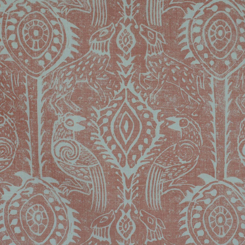 Beasties Coral by Lee Jofa Designer Fabric BLITHFIELD LINEN - 100% United Kingdom - Horizontal: 42.5 and Vertical: 21 54 - Swanky Fabrics -