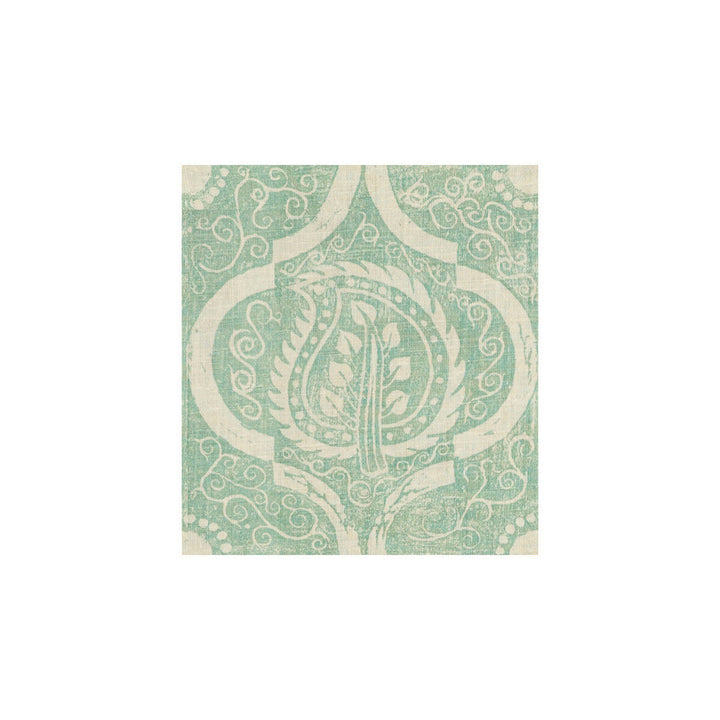 Persian Leaf Aqua by Lee Jofa Designer Fabric BLITHFIELD LINEN - 100% United Kingdom - Horizontal: 21 and Vertical: 23 53.5 - Swanky Fabrics -