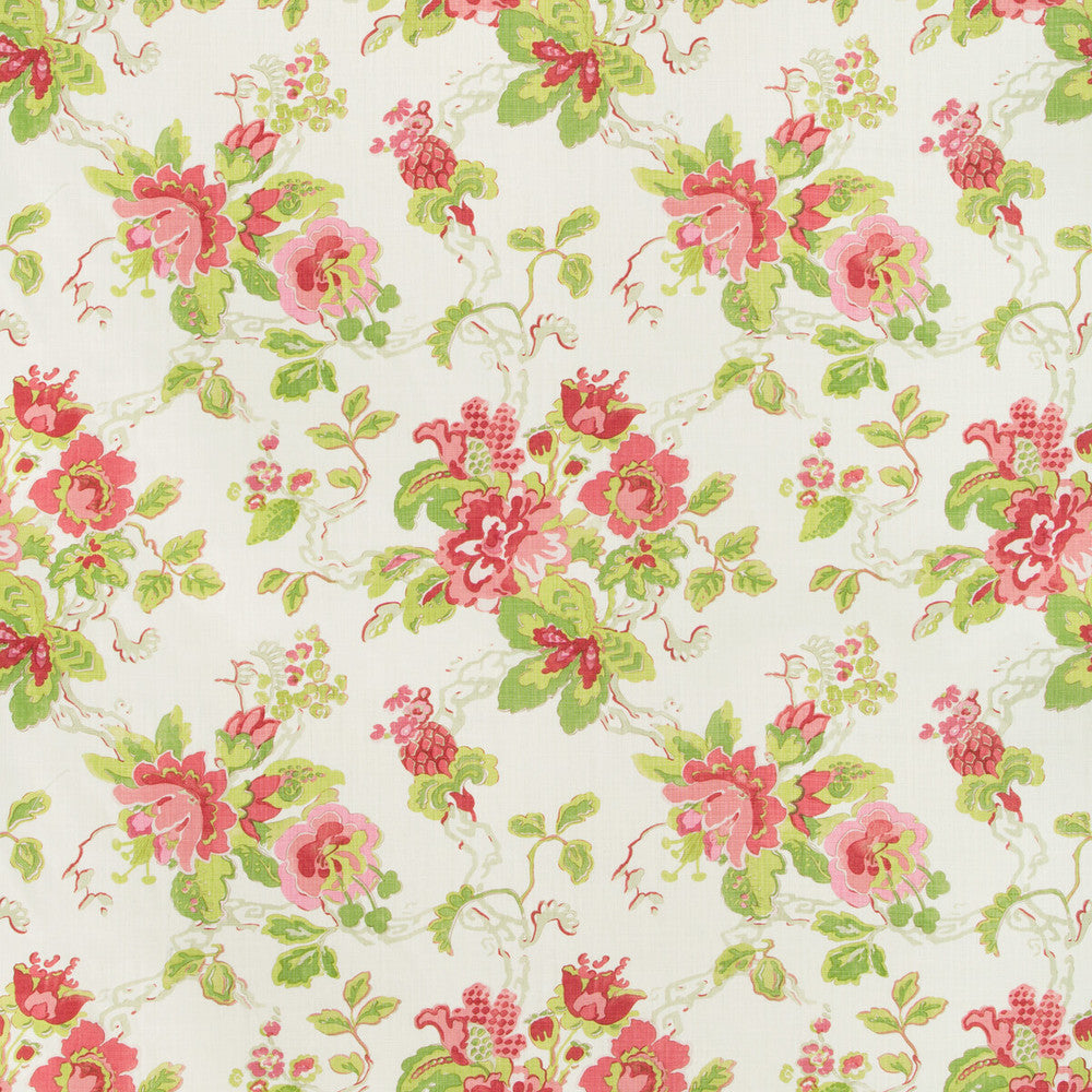 Parnham Pink/Lime by Lee Jofa Designer Fabric BLITHFIELD LINEN - 100% United Kingdom HEAVY Horizontal: 25.25 and Vertical: 28 51.5 - Swanky Fabrics -