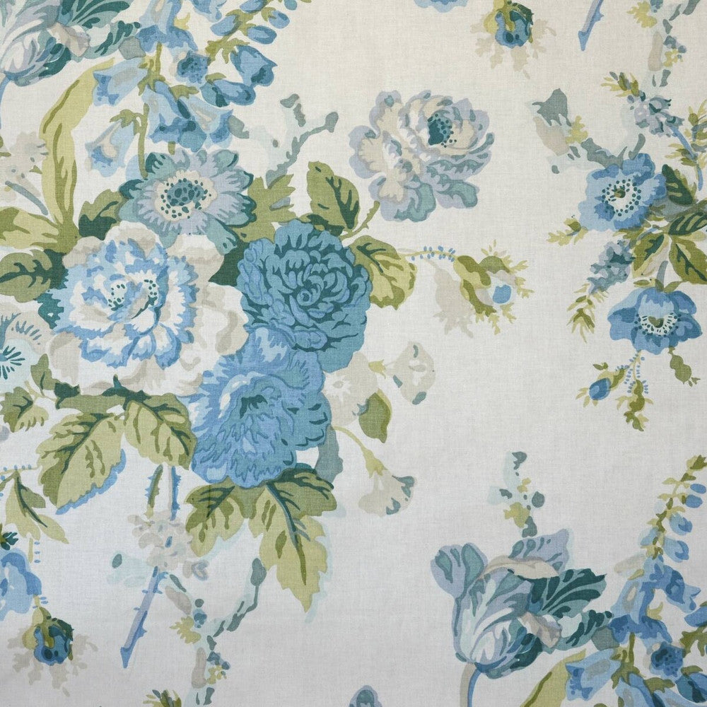 Grenville Glazed Chintz Blue/Green by Lee Jofa Designer Fabric BLITHFIELD COTTON - 100% Thailand Horizontal: 33 and Vertical: 33 54.25 - Swanky Fabrics -
