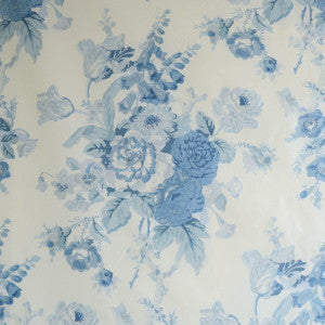 Lee Jofa Fabric Grenville Glazed Chintz Blue