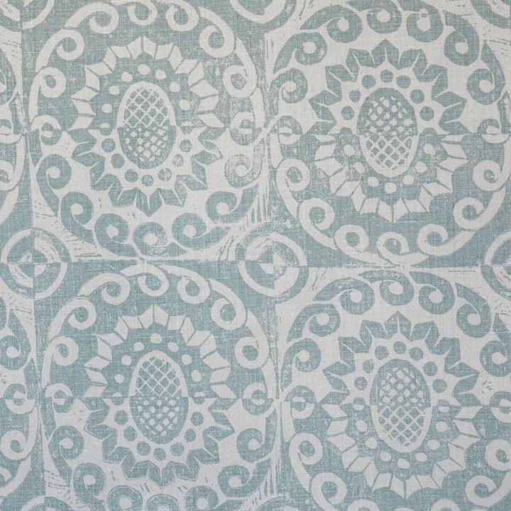 Pineapple On Oatmeal Aqua by Lee Jofa Designer Fabric BLITHFIELD LINEN - 100% United Kingdom Horizontal: 17.73 and Vertical: 31 53 - Swanky Fabrics -