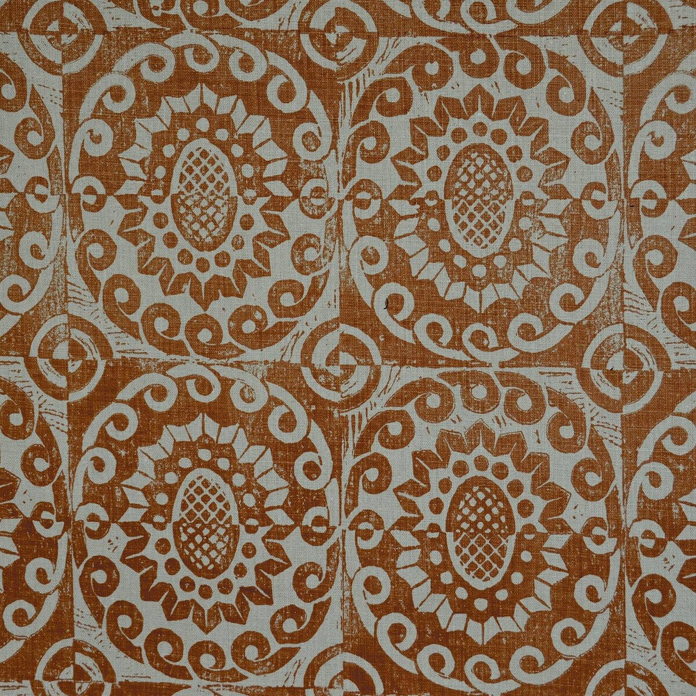 Pineapple On Rustic Pumpkin by Lee Jofa Designer Fabric BLITHFIELD LINEN - 100% United Kingdom Horizontal: 17.73 and Vertical: 31 53 - Swanky Fabrics -