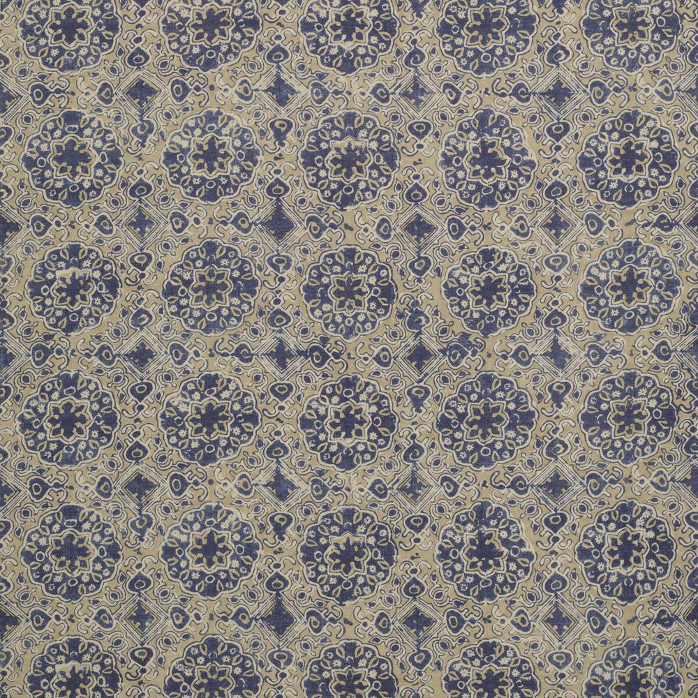 Ashcombe Sand/Blue by Lee Jofa Designer Fabric BLITHFIELD LINEN - 100% Thailand Horizontal: 10.5 and Vertical: 31.5 52.5 - Swanky Fabrics -