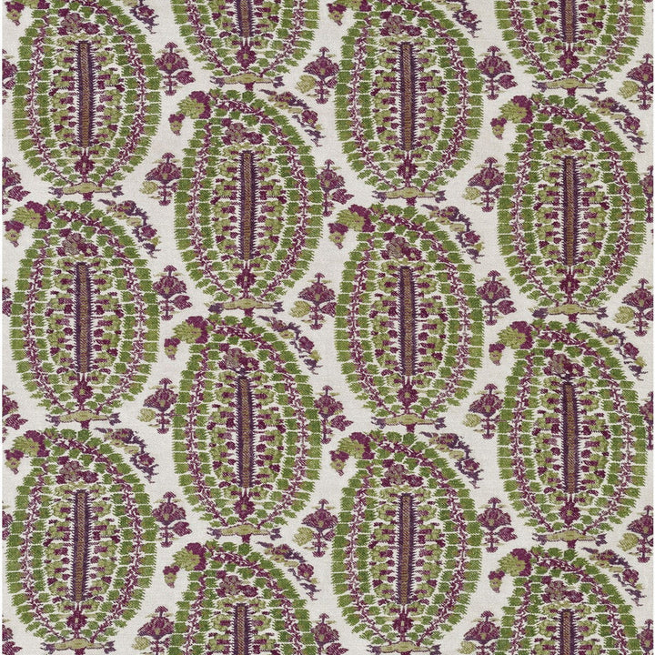 Anoushka Plum/Green by Lee Jofa Designer Fabric BLITHFIELD LINEN - 51%;COTTON - 49% Italy MEDIUM Horizontal: 13.39 and Vertical: 20.08 53.54 - Swanky Fabrics -