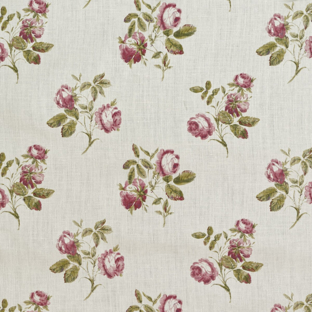 Simsbury Rose/Green by Lee Jofa Designer Fabric BLITHFIELD LINEN - 100% Thailand MEDIUM Horizontal: 25.98 and Vertical: 7.28 51.97 - Swanky Fabrics -