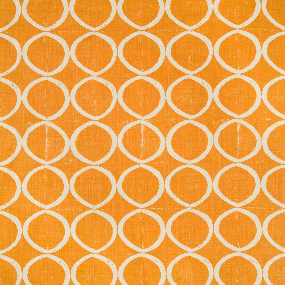 Circles Tangerine by Lee Jofa Designer Fabric BLITHFIELD LINEN - 100% United Kingdom HEAVY Horizontal: 13.4 and Vertical: 25.2 53.5 - Swanky Fabrics -
