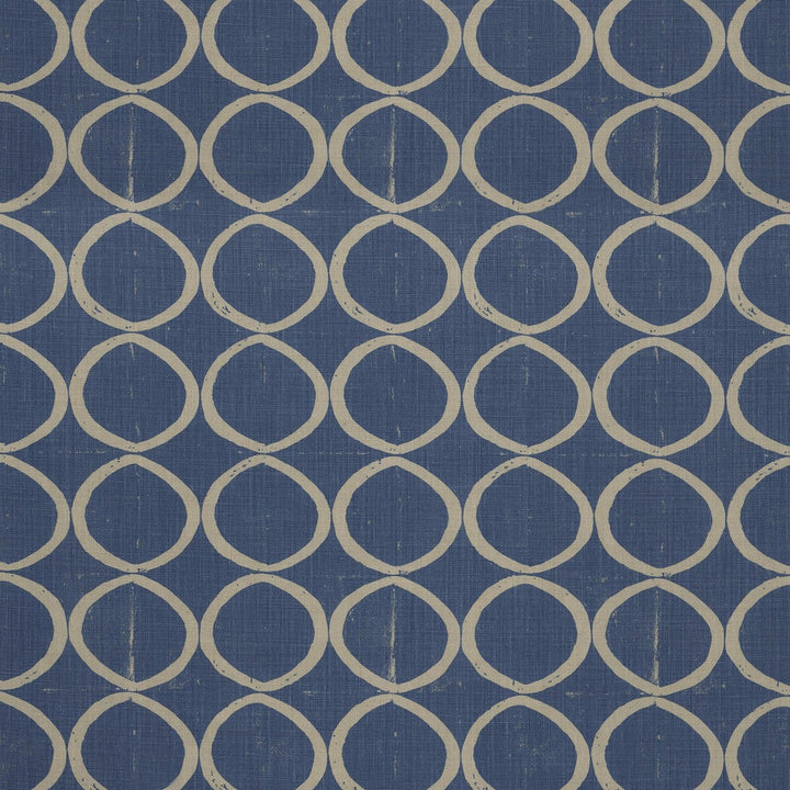 Circles Azure by Lee Jofa Designer Fabric BLITHFIELD LINEN - 100% United Kingdom HEAVY Horizontal: 13.4 and Vertical: 25.2 53.5 - Swanky Fabrics -
