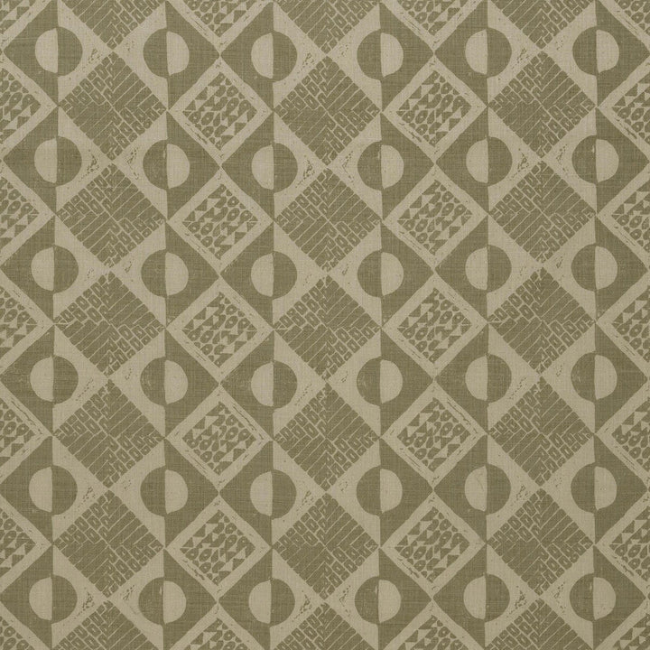 Circles And Squares Dove by Lee Jofa Designer Fabric BLITHFIELD LINEN - 100% United Kingdom HEAVY Horizontal: 13.4 and Vertical: 27.2 53.5 - Swanky Fabrics -