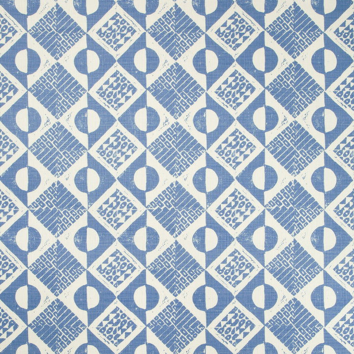 Circles And Squares Azure by Lee Jofa Designer Fabric BLITHFIELD LINEN - 100% United Kingdom HEAVY Horizontal: 13.4 and Vertical: 27.2 53.5 - Swanky Fabrics -