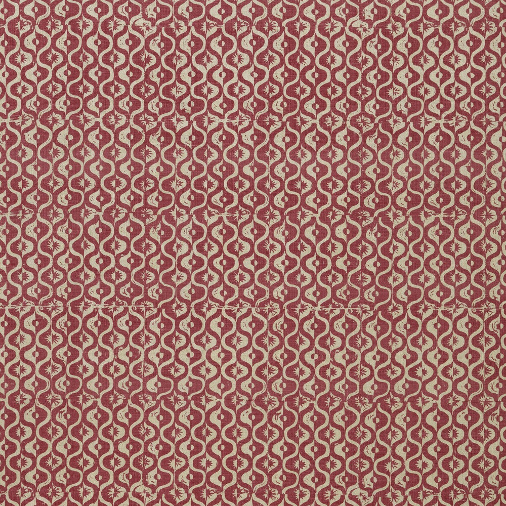 Small Medallion Berry by Lee Jofa Designer Fabric BLITHFIELD LINEN - 100% United Kingdom HEAVY Horizontal: 17.1 and Vertical: 37.7 51.1 - Swanky Fabrics -