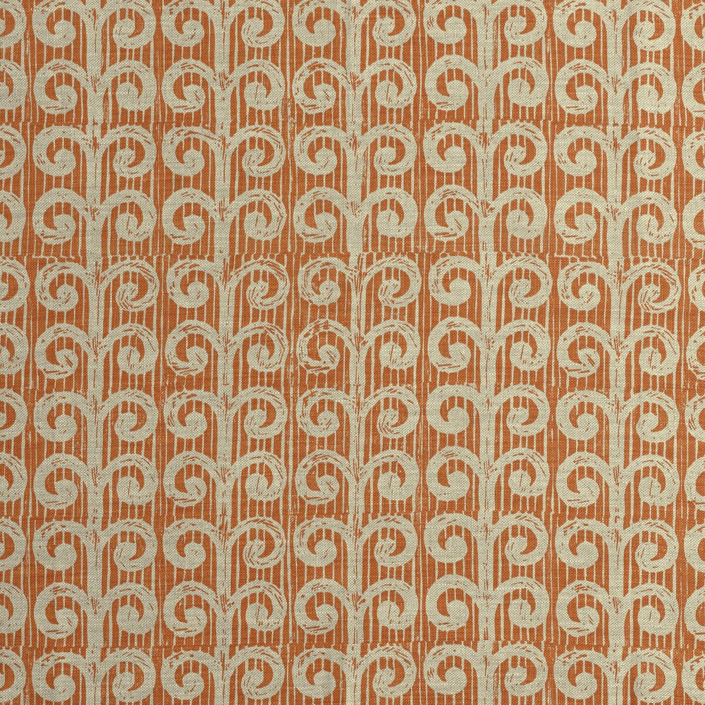 Fern Tangerine by Lee Jofa Designer Fabric BLITHFIELD LINEN - 100% United Kingdom MEDIUM Horizontal: 32.7 and Vertical: 25.6 52 - Swanky Fabrics -