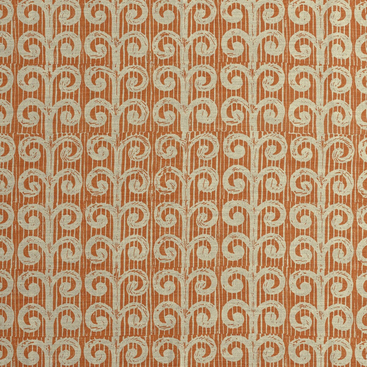 Fern Tangerine by Lee Jofa Designer Fabric BLITHFIELD LINEN - 100% United Kingdom MEDIUM Horizontal: 32.7 and Vertical: 25.6 52 - Swanky Fabrics -