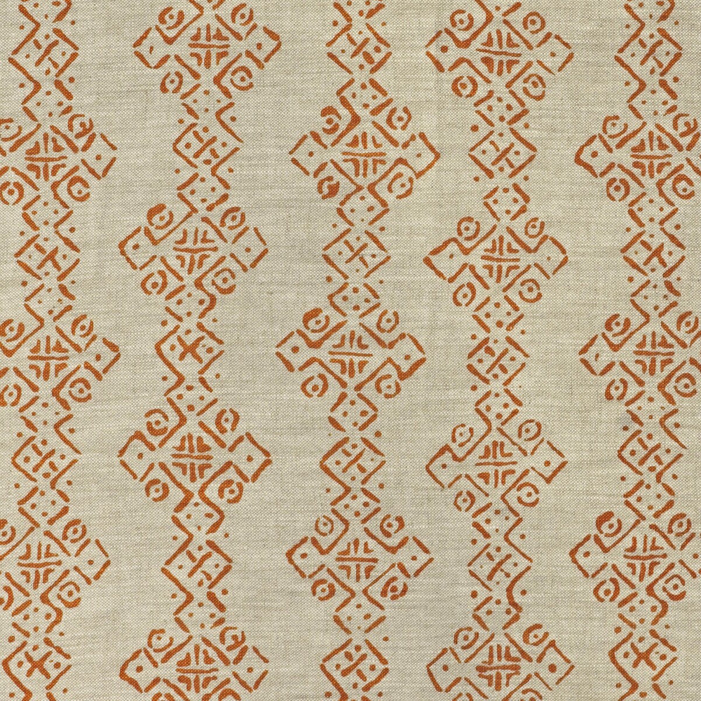 Mali Tangerine by Lee Jofa Designer Fabric BLITHFIELD LINEN - 100% United Kingdom MEDIUM Horizontal: 26 and Vertical: 36 52.8 - Swanky Fabrics -