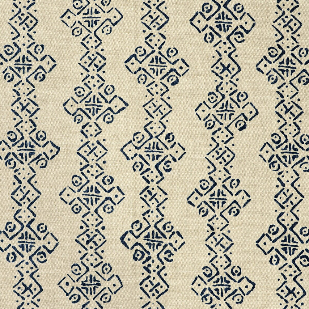Mali Indigo by Lee Jofa Designer Fabric BLITHFIELD LINEN - 100% United Kingdom MEDIUM Horizontal: 26 and Vertical: 36 52.8 - Swanky Fabrics -